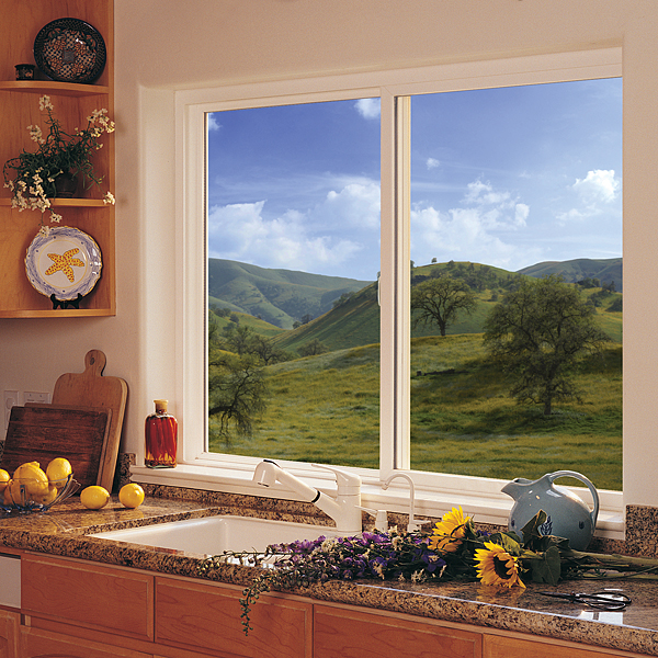Premium vinyl replacement window installed in a bright living room